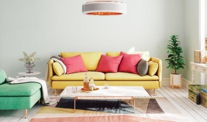 Colourful and bright living room