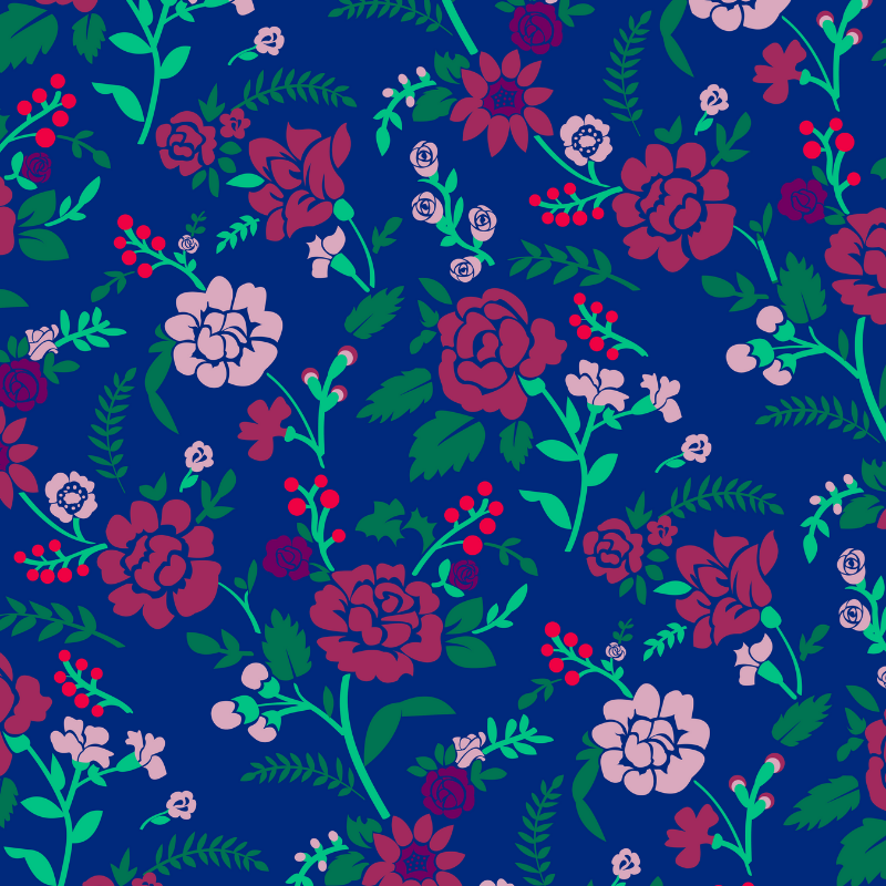 Find the crayon in the floral wallpaper